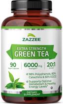 Extrato de chá verde Zazzee 6000mg 90 cápsulas veganas 20X de potência