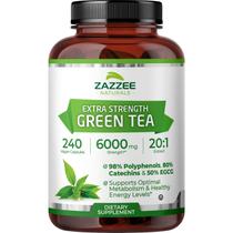 Extrato de chá verde Zazzee Extra Strength 6000mg 240 cápsulas