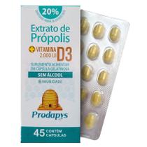 Extrato de Própolis 50mg + Vitamina D3 2000UI 45 cápsulas Prodapys
