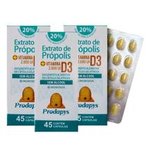 Extrato de Própolis com Vitamina D3 2000 Ui com 45 Cápsulas Kit com 3 - Prodapys