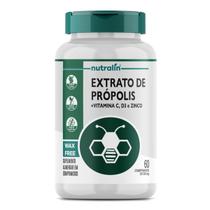Extrato de Própolis com Vitaminas C + D3 + Zinco - 60 Comprimidos - Nutralin Extrato de Própolis com Vitaminas C + D3 + Zinco - 60 Comprimidos - Nutralin