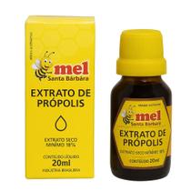 Extrato de Própolis Marrom 18% Mel Santa Bárbara 20ml Alta Concentração Imunidade Natural Com Caixa