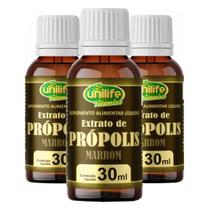 Extrato De Própolis Marrom 30Ml Aumenta Imunidade Kit Com 3