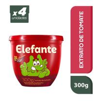 Extrato de tomate elefante pote plástico 300g - kit com 4