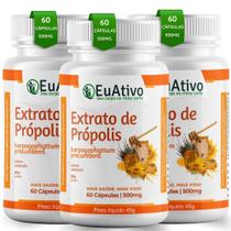 Extrato Seco Própolis 500mg 60 Cápsulas EUATIVO