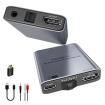 Extrator de áudio HDMI WARRKY 4K HDMI para S/PDIF óptico de 3,5 mm