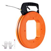 Extrator de fio de fibra de vidro Fish Tape VEVOR 60m com caixa e alça Extrator de fio de fibra de vidro Fish Tape VEVOR 60m com caixa e alça