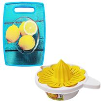 Extrator De Suco Manual Amarelo +Tábua Corte Retangular ul - Pratika Ud