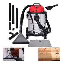 Extrator E Aspirador Profissional Inox 25l 1400w Worker Cor Prateado/Vermelho/Preto 127 V