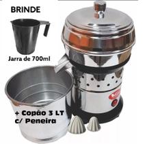 Extrator Espremedor Industrial de Suco Laranja Inox 500w Bivolt Copo Alumínio 3L Facility Visalux +B