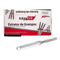 Extrator grampo tipo espátula metal maxcril c/12 unidades