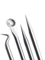 Extrator para cravos e espinhas de inox com 4 peças 11,5cm Extrator para cravos e espinhas de inox com 4 peças 11,5cm