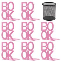 Extremidades decorativas de metal para livros, suportes para livros, rosa, 4 pares