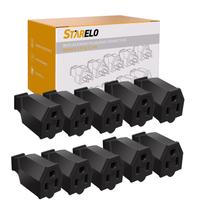 Extremidades do cabo de extensão: STARELO 10PCS 125V 15A, 2 pólos, 3 fios, fêmea