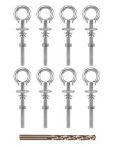 Eye Bolt moroinriz em aço inoxidável 3/8-16 com porcas de 10 cm e 8 unidades Eye Bolt moroinriz em aço inoxidável 3/8-16 com porcas de 10 cm e 8 unidades