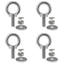 Eye Bolts QWETRY M10 x 25 mm em aço inoxidável, pacote com 4 porcas Eye Bolts QWETRY M10 x 25 mm em aço inoxidável, pacote com 4 porcas