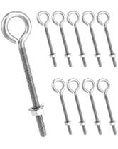 Eye Bolts QWORK, pacote com 10, 5/16 x 4, aço inoxidável com porcas