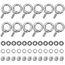 Eye Bolts SRZTXU M5 em aço inoxidável com arruelas de porcas, pacote com 12 Eye Bolts SRZTXU M5 em aço inoxidável com arruelas de porcas, pacote com 12