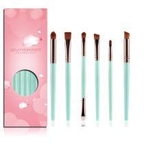 Eye Makeup Brushes Synthetic Hairs Eyebrow Brush Set 6 PCS Eyebrow Eyeliner Makeup Brush Set for Concealer Eyebrow Eyeliner Sombra Mistura (Verde)