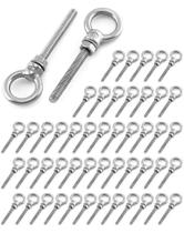 Eyebolts QWORK com rosca de 1/4 x 2 de comprimento em aço inoxidável, pacote com 50 Eyebolts QWORK com rosca de 1/4 x 2 de comprimento em aço inoxidável, pacote com 50