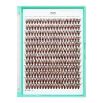 Eyelash Cluster Bodermincer 240 unidades D Curl 20D marrom escuro