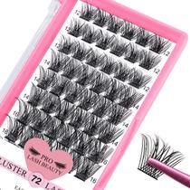 Eyelash Clusters PRO LASHBEAUTY 72 unidades de 12-18 mm de comprimento de mistura