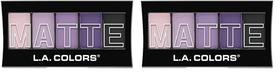 Eyeshadow LA COLORS, 5 cores, roxo fosco, caxemira (pacote com 2) Eyeshadow LA COLORS, 5 cores, roxo fosco, caxemira (pacote com 2)