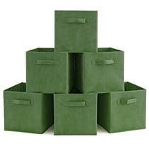 EZOWare Conjunto de 6 Caixas de Cesta Depósito Dobrável Organizador Caixas Cubo para Viveiro Home (Kale Green)