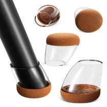 Ezprotekt Protetores de Piso para Pés de Cadeira 16 Peças, Capas de Silicone com Feltro para Móveis e Pisos de Madeira, Protetores para Pés de Cadeira para Pés Inclinados (15-25), Antirriscos e Redução de Ruído, Redondos Transparentes, Tamanho M (0,8"-1")