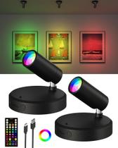 EZVALO Spots de Luz RGB Sem Fio 5500mAh - Kit com 2 EZVALO Spots de Luz RGB Sem Fio 5500mAh - Kit com 2