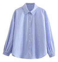 F0504-Camisa Blusa Social Feminina Elegante Listras Palestra J18 F0504-Camisa Blusa Social Feminina Elegante Listras Palestra J18