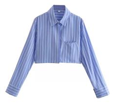 F0506-Camisa Blusa Social Feminina Elegante Listras Cropped M63 F0506-Camisa Blusa Social Feminina Elegante Listras Cropped M63
