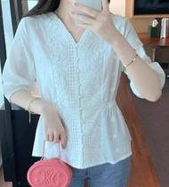 F0701-Camisa Blusa Social Elegante Renda Laise Lese Batizado 190r