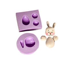 F1000 molde de silicone kit 2 moldes coelho confeitaria biscuit