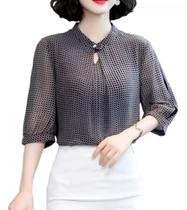 F1002-Blusa Camisa Feminina Social Princesa Evangélica Elegante