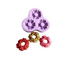 F1024 molde de silicone rosas confeitaria biscuit - confeitaria dos moldes