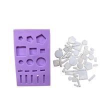 F1047 molde de silicone confeitos sprinkles geométrico confeitaria biscuit