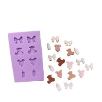 F1050 molde de silicone confeitos sprinkles maternidade laço confeitaria biscuit