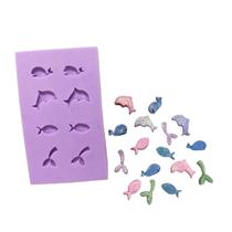 F1051 molde de silicone confeitos sprinkles fundo do mar confeitaria biscuit