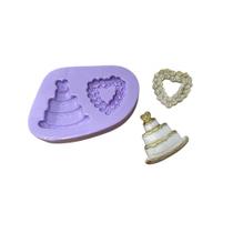 F1064 molde de silicone bolo coração confeitaria biscuit