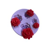 F1121 molde de silicone rosas confeitaria biscuit