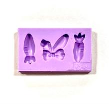 F1309 molde de silicone cenoura ,laço confeitaria biscuit