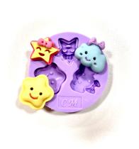 F1316 molde de silicone estrela e nuvem confeitaria biscuit