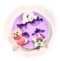 F1319 molde de silicone urso estrela arco-íris confeitaria biscuit F1319 molde de silicone urso estrela arco-íris confeitaria biscuit