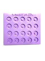 F1373 molde de silicone balas/pingentes/apliques círculo com furo confeitaria biscuit