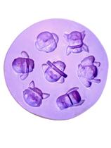 F1433 molde de silicone cachorrinhos carinha confeitaria biscuit