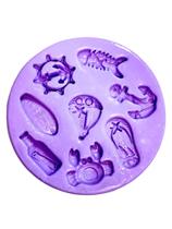F1487 molde de silicone peixe praia chinelo caranguejo barco âncora confeitaria biscuit F1487 molde de silicone peixe praia chinelo caranguejo barco âncora confeitaria biscuit