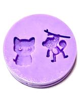 F1517 mini molde de silicone tigre e macaco confeitaria biscuit