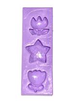 F1594 molde de silicone estrela flores tulipa confeitaria biscuit