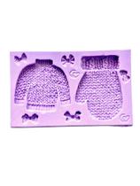 F1695 molde de silicone bebe tricô confeitaria biscuit